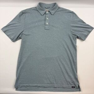Faherty Brand Mens Light Blue Striped Cotton Modal Polo Shirt MKS2332 Size M
